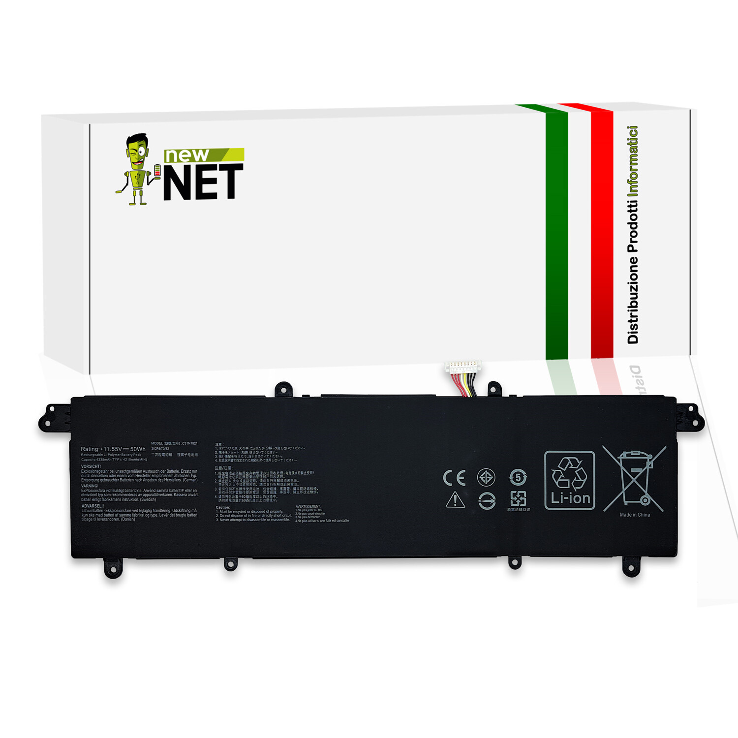 Batteria VivoBook S14 S433IA-EB546T 11,55V 50Wh Ricambio Premium