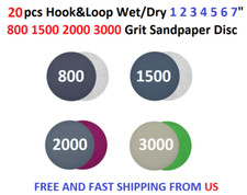 20pcs Hookloop Wetdry 1 2 3 4 5 6 7 800 1500 2000 3000 Grit Sandpaper Disc