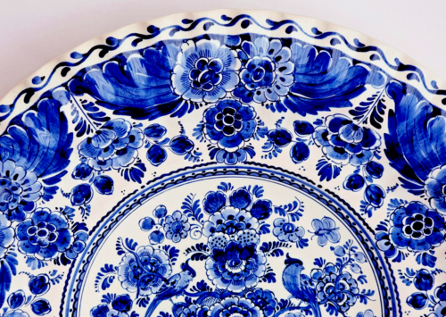 DELFT XXL CHARGER WALL PLATE 18.7 INCHES HAND PAINTED - EXCELLENT RARE - Picture 2 of 6