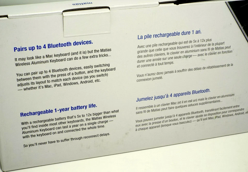 Matias bluetooth keyboard rechargeable battery (Grey) for Apple MAC& PC Windows - Image 2 of 4