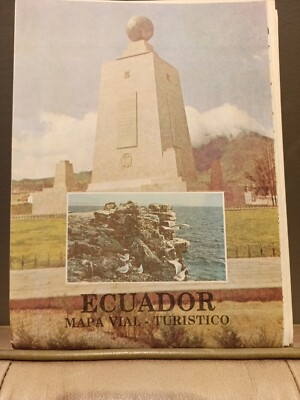 #ad Map Ecuador Mapa Vial Turistico 1989 Folding $11.89