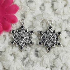 Free Ship 50 Pcs Antique Silver Snowflake Charms Pendant 26X19MM H-1193