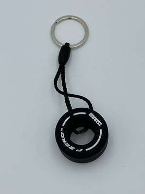 Pirelli Tire Shape Key Chain White