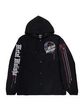 Metal Mulisha Men's Nerve Coaches Jacket Motocross Skull Hooded Button Up Jacket