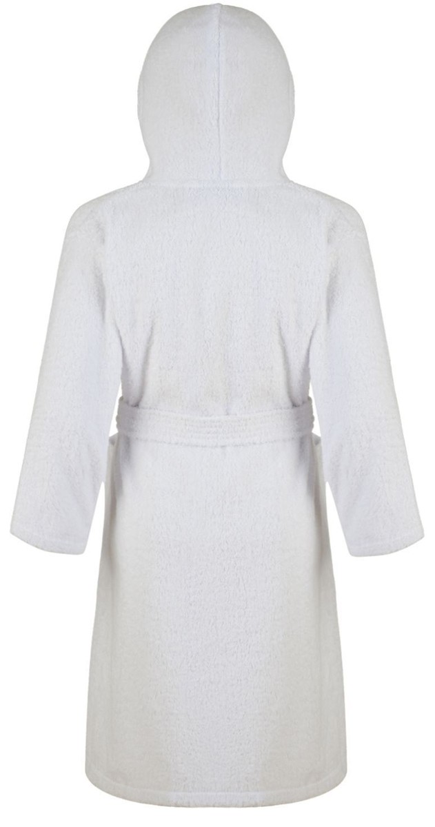 Kids 100% Cotton Hooded White Terry Towelling Bathrobe Robe Gown Ages 2-13