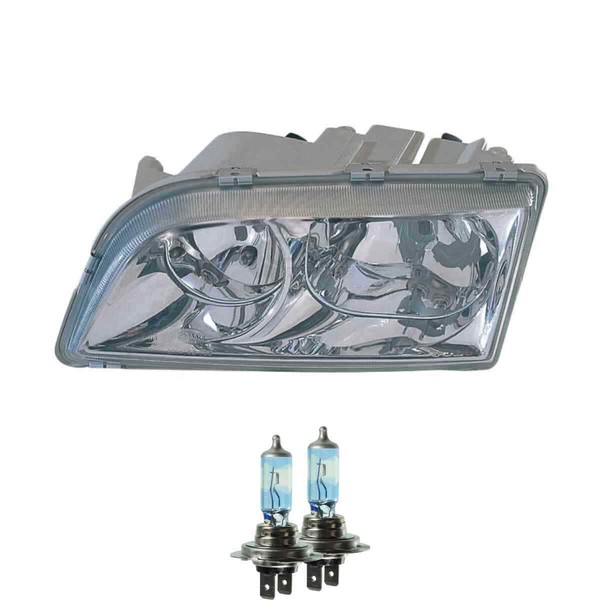 Halogen Scheinwerfer Rechts H7 Chrom FüR Volvo V40 Kombi S40 I Inklusive Lampen-image