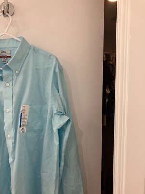 Croft & Barrow   blue men's long sleeve dress Shirt men's 17.5   34/35  NWT