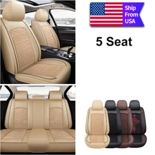 5 Seats Car Seat Cover Front Rear Full Set Leather Protector For Porsche