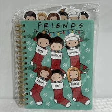 Friends TV Show Journal 96 Page Spiral Notebook Christmas Stockings New Plastic