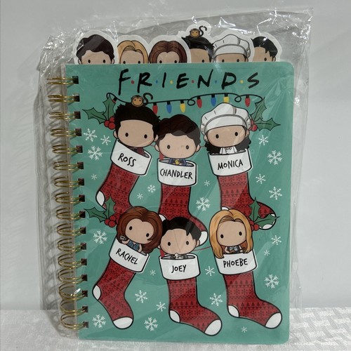 Friends TV Show Journal 96 Page Spiral Notebook Christmas Stockings New Plastic