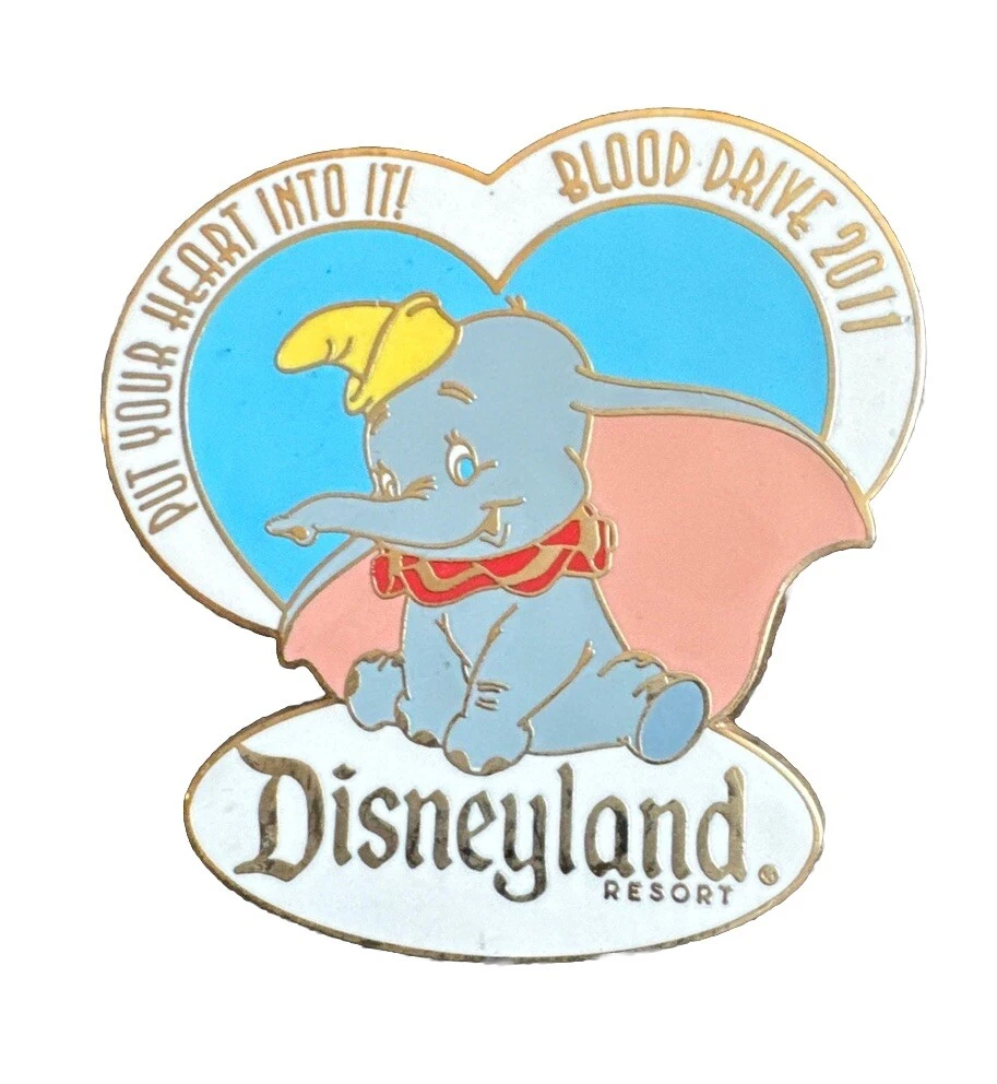 Dumbo Cast Members Pin Put Your Heart Into It Disneyland Resort 2011 Blood Drive