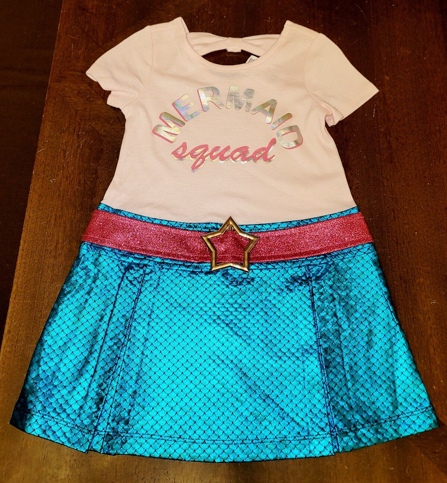 BRAND NEW Wonderkids Toddler Girl's Mermaid Squad Star Belted Dress Sz 2T