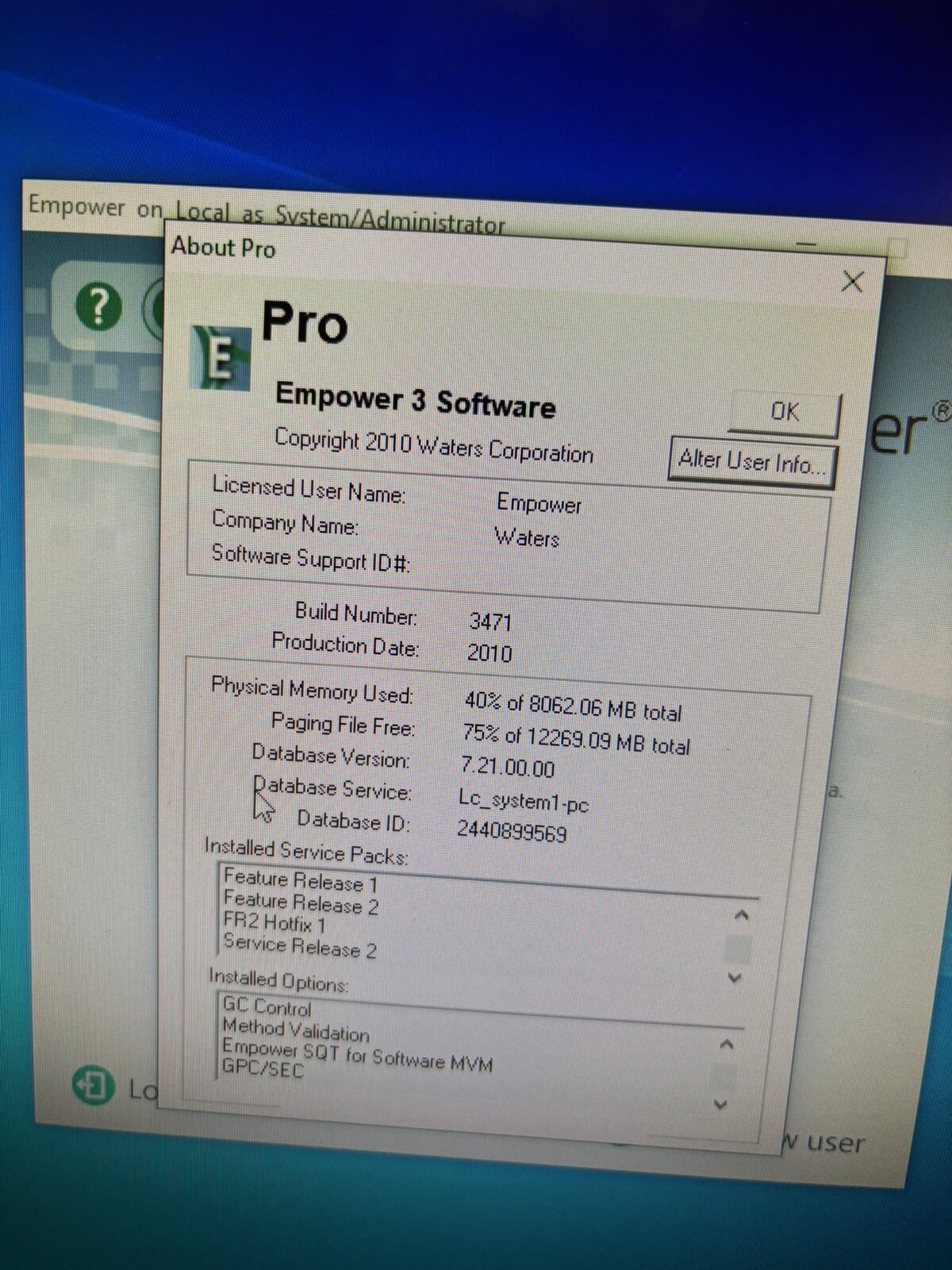 Waters Empower LAC/E 32 Configuration Acquisition Server with Empower 3 FR2,SR2