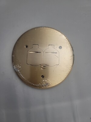 Enerlites 5-3/4'' Flush Round Flip Lid Cover Plate ONLY Brass Finish 975517-C