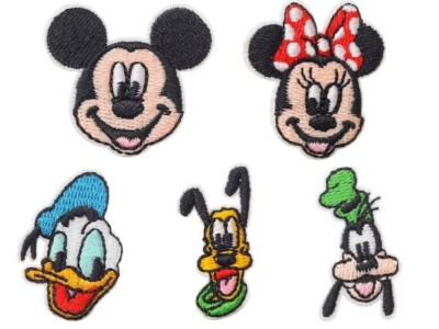 THE FAB FIVE - MICKEY, MINNIE, DONALD, GOOFY, PLUTO- Embroidered Iron-On Patches