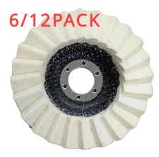 6/12 PACK 4.5/5in Felt Flap Disc Wool Polishing Buffing Wheel Pad for Metal
