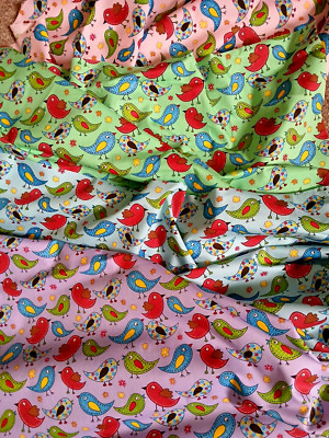 Patchwork Vogel Baumwolldruck Stoff Meterware