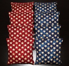 All Weather Patriotic AMERICAN STARS Blue Red Cornhole Bean Bags ACA Regulation