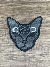 Goth Punk Cat Embroidery Witch Witchy Sew On Iron On Patch Applique Badge KG JD