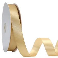 5/8 inch Wide 100 Yards Double Face Gold Satin Ribbon Gold Fabric Ribbon for