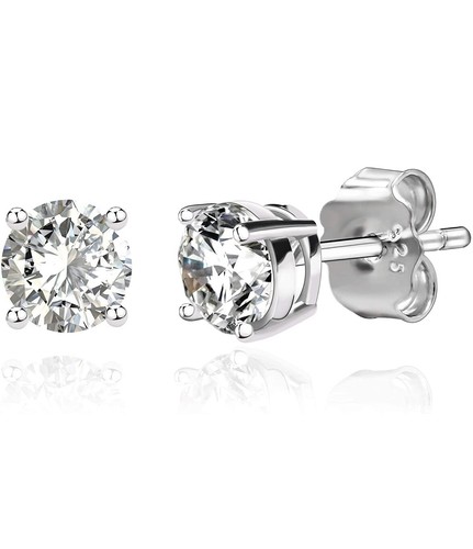925 Sterling Silver Rhodium Plated Blue and Clear CZ Cubic Zirconia Simulated Di