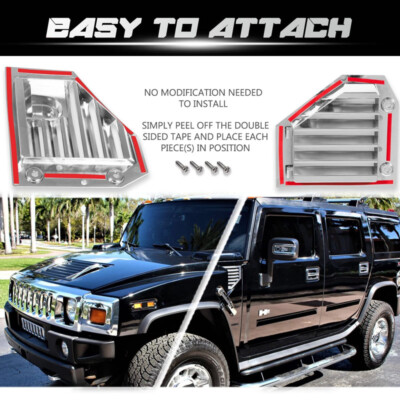 Auto Side Vent Covers Chrome Hood Intake Bezel Mou... – Grandado