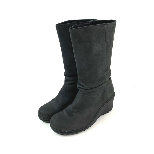 keen black leather boots