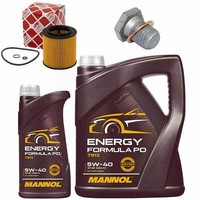 MotoröL Filter Set Mannol 5W-40 API SN 6 Liter + Schraube FüR BMW X4 4Er 428I