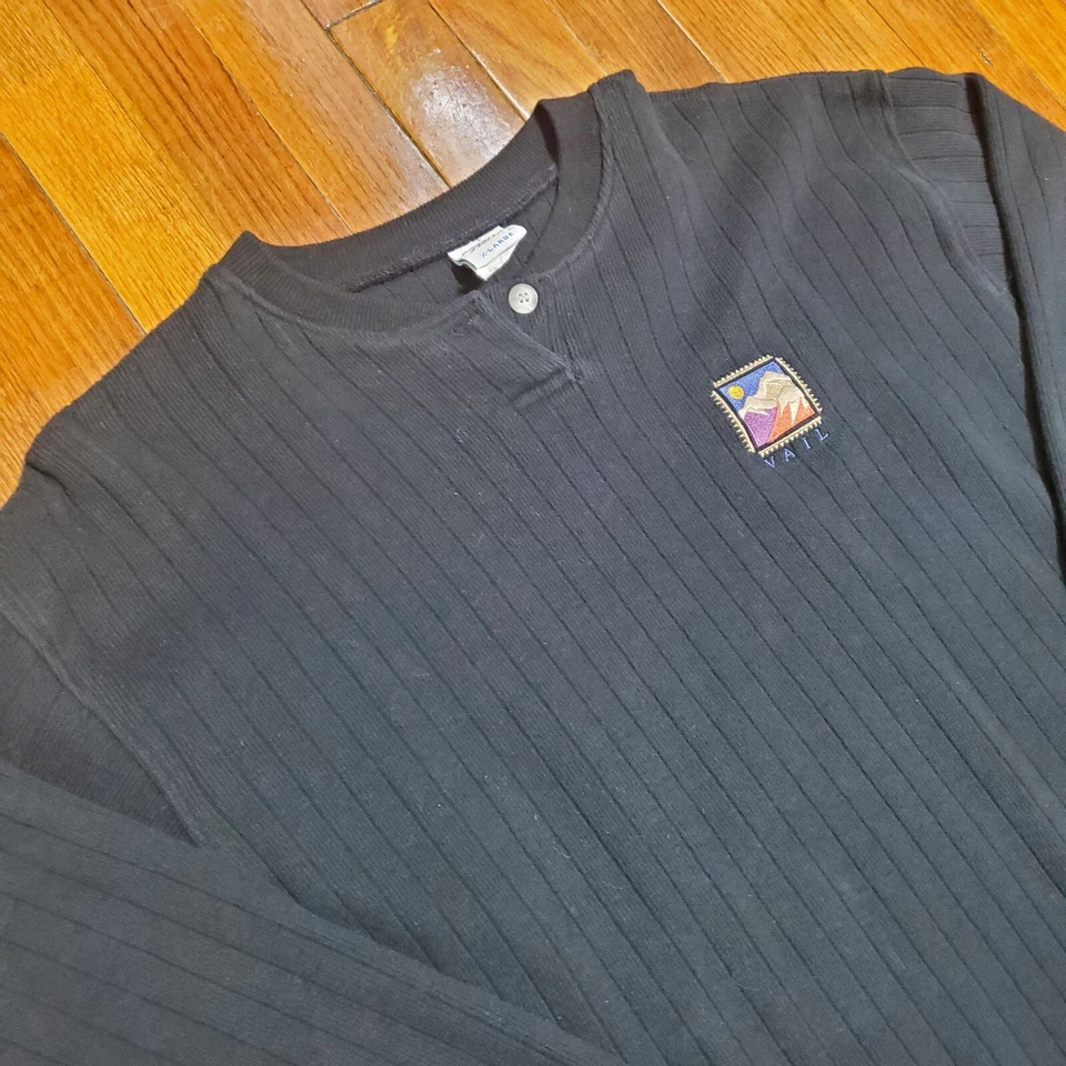 Винтажный свитшот Vail Colorado с вышитым логотипом 90-х Hanley черный размер XL для взрослых - Изображение 4 из 4