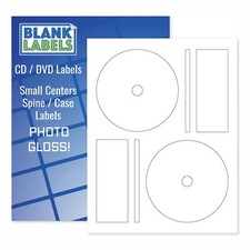 100 GLOSSY Laser Labels -Fits Full Face Memorex - 50 Sheets CD DVD Gloss