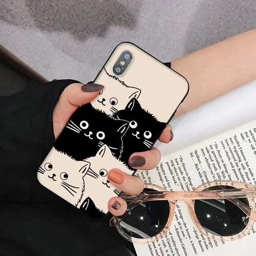 Cartoon Cat Pattern Phone Case For iPhone 15 Pro Max 14 11 12 13 XS XR 8 7 Cover - Picture 4 of 33
