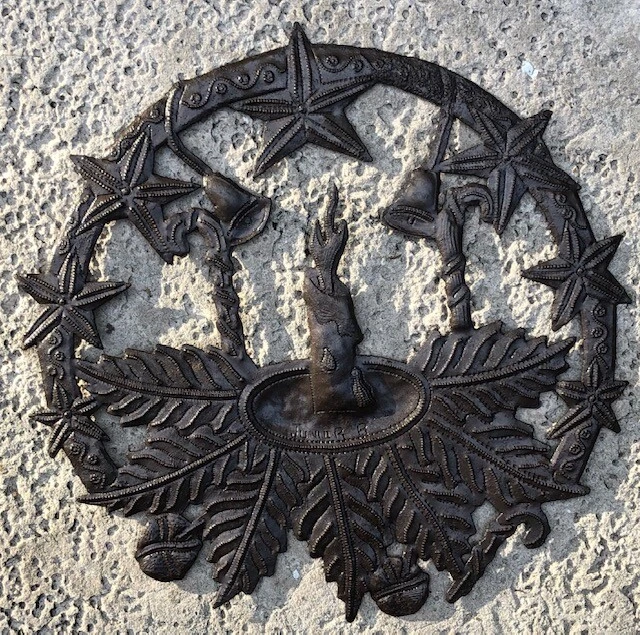 Свеча венок стены скульптура металла искусства Рождественский праздник декор - Изображение 2 из 4