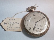 E Howard pocket watch gold Filled 12S 17 Jewel 1914, needs overhaul, not running