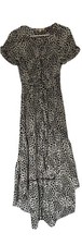 Leopard/Cheetah/Tiger Animal Print Ruffle Dress Short Sleeves Size Small