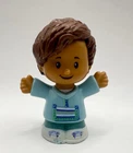 Fisher Price Little People Figure Man, Hispanic, Dad/Father, Light Blue Shirt