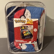 Pokemon Groove Reversible Microfiber Twin Comforter 64 x 86 Unused please read