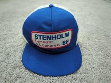 Stenholm Democrat US Congress 88 Hat Mens M Ole Rip Cap Co Blue Mesh Made in USA