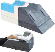 Adjustable Leg Elevation Pillow for Post-Surgery Recovery   Grey Wedge Design