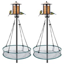 2 Sets Bird Seed Catcher for Outdoors Feeder 20'' Wild Bird Feeding Tray Hang...