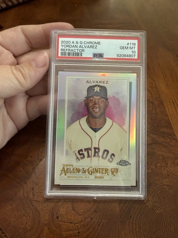 Topps 2020 Allen & Ginter Chrome Yordan Alvarez #118 Refractor RC PSA 10