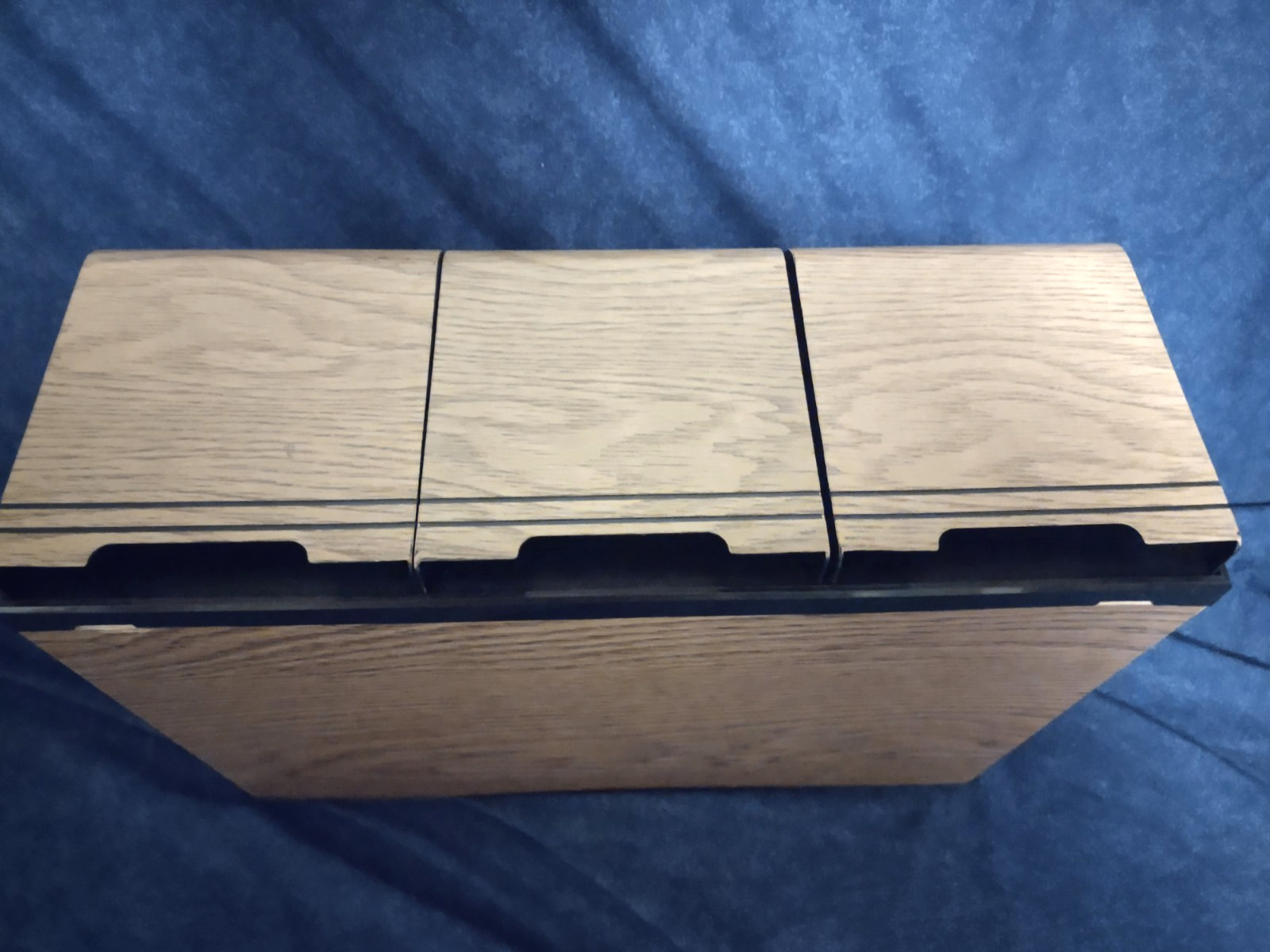 VTG 3 Drawer 60 CD Jewel Box Size Faux Wood Grain Holder Storage Case Stackable