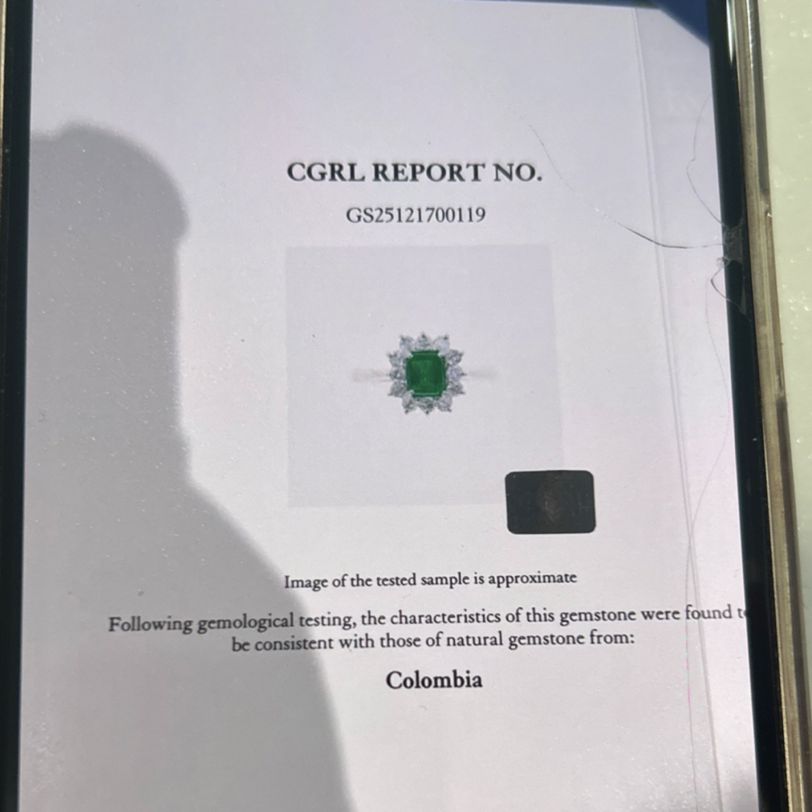 Silver Ring with Rectangular Green Emerald Prong … - image 3