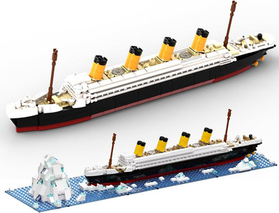 RMS Titanic Model Building Blocks Set, 615 Pieces Bricks, MOC Ship Model Display