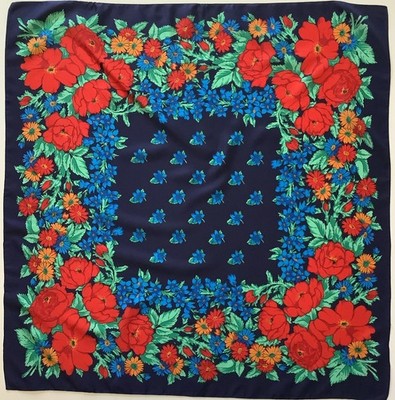 PD6 A Blumendesign 30 Zoll quadratischer Vintage Schal von Cinzia Fiore für Krawattenhalter