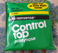 No Nonsense Control Top Pantyhose Tan Size Queen 1 114 Tan Sandalfoot NEW