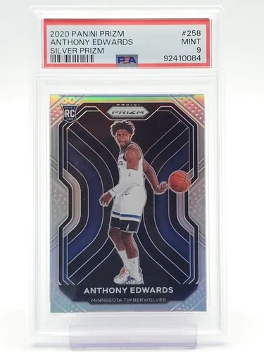 ANTHONY EDWARDS 2020-21 PRIZM SILVER ROOKIE #258 PSA 9 Q1492