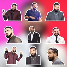 Drake Stickers-waterproof Die-cut Vinyl Stickers-9 Pcs Stickers