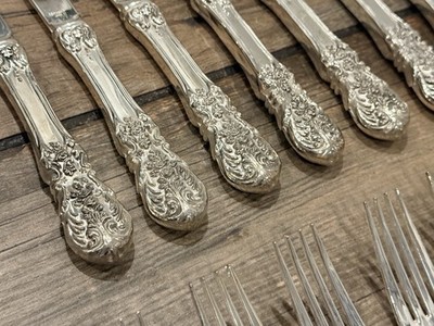 FB Rogers French Rose Vintage 63 Piece Silverplate Flatware Set