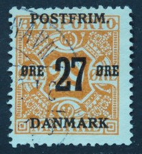 Denmark 1918 27 ore on 29 ore SG 203 Used cat £9.50