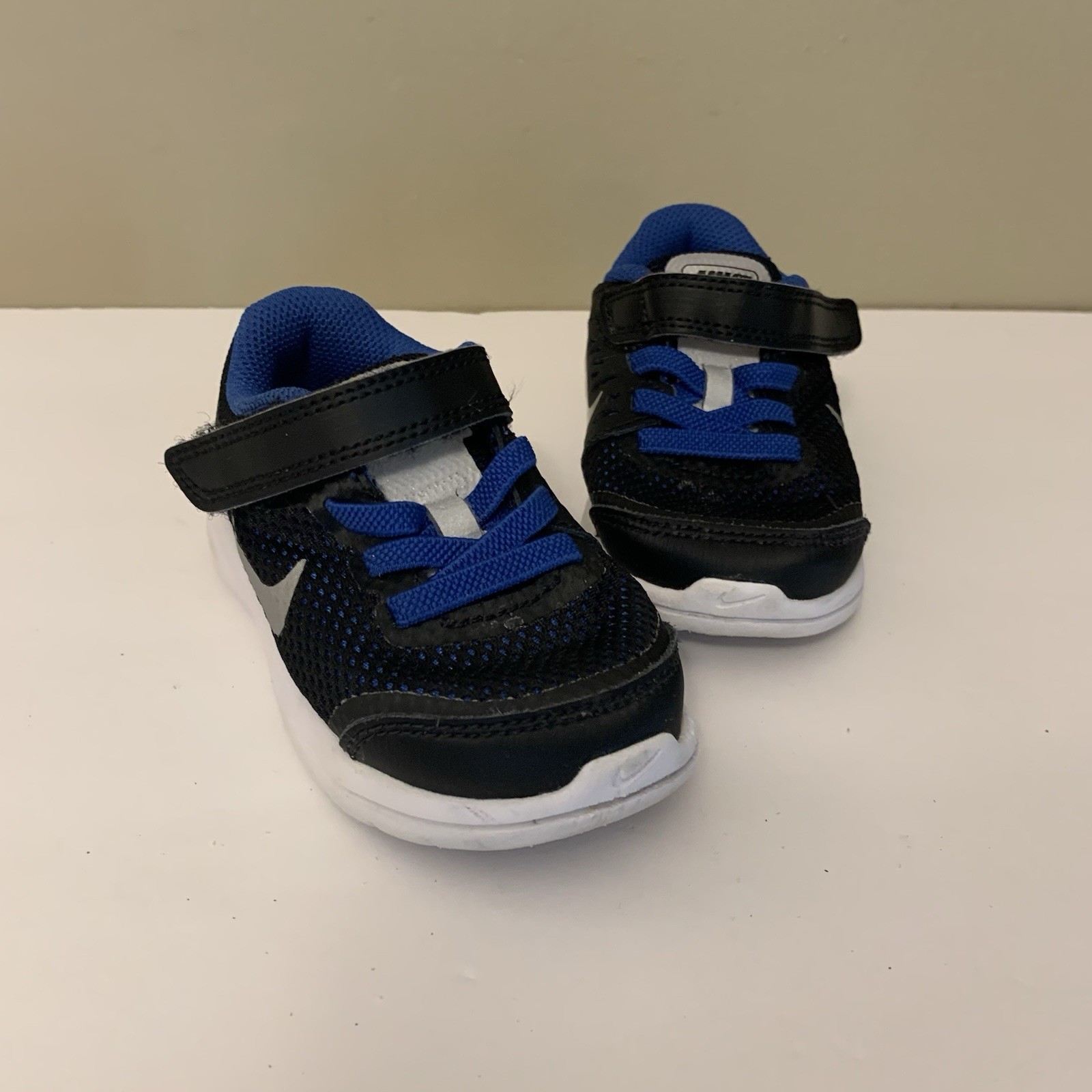 PONY Nike Flex 2016 Hook Loop Crib scarpa sneaker per bambini 834280 005 blu nero